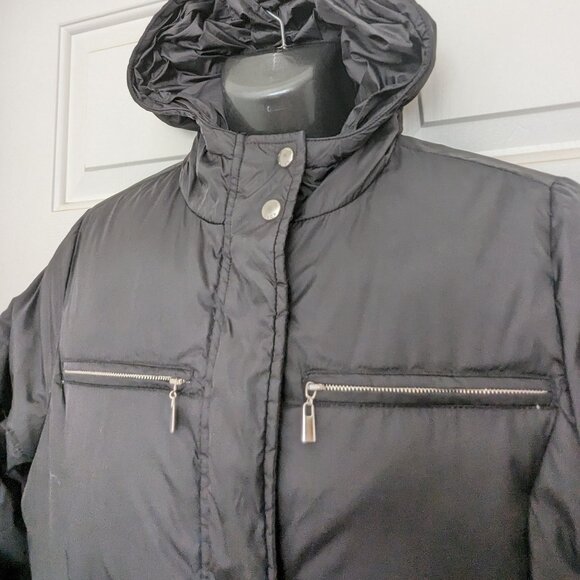 MICHAEL KORS Women's Puffer Down Jacket Zip Up Coat Parka Size S Black - Picture 3 of 16